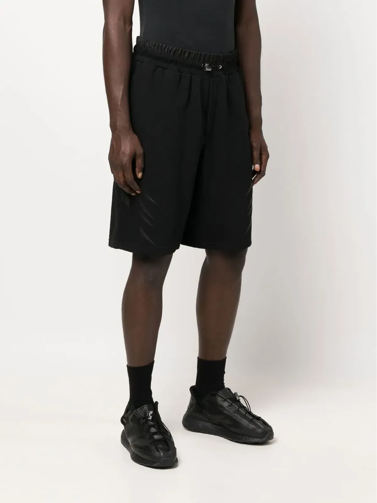 Plein Sport stripe-print jogging shorts - Black - 画像3