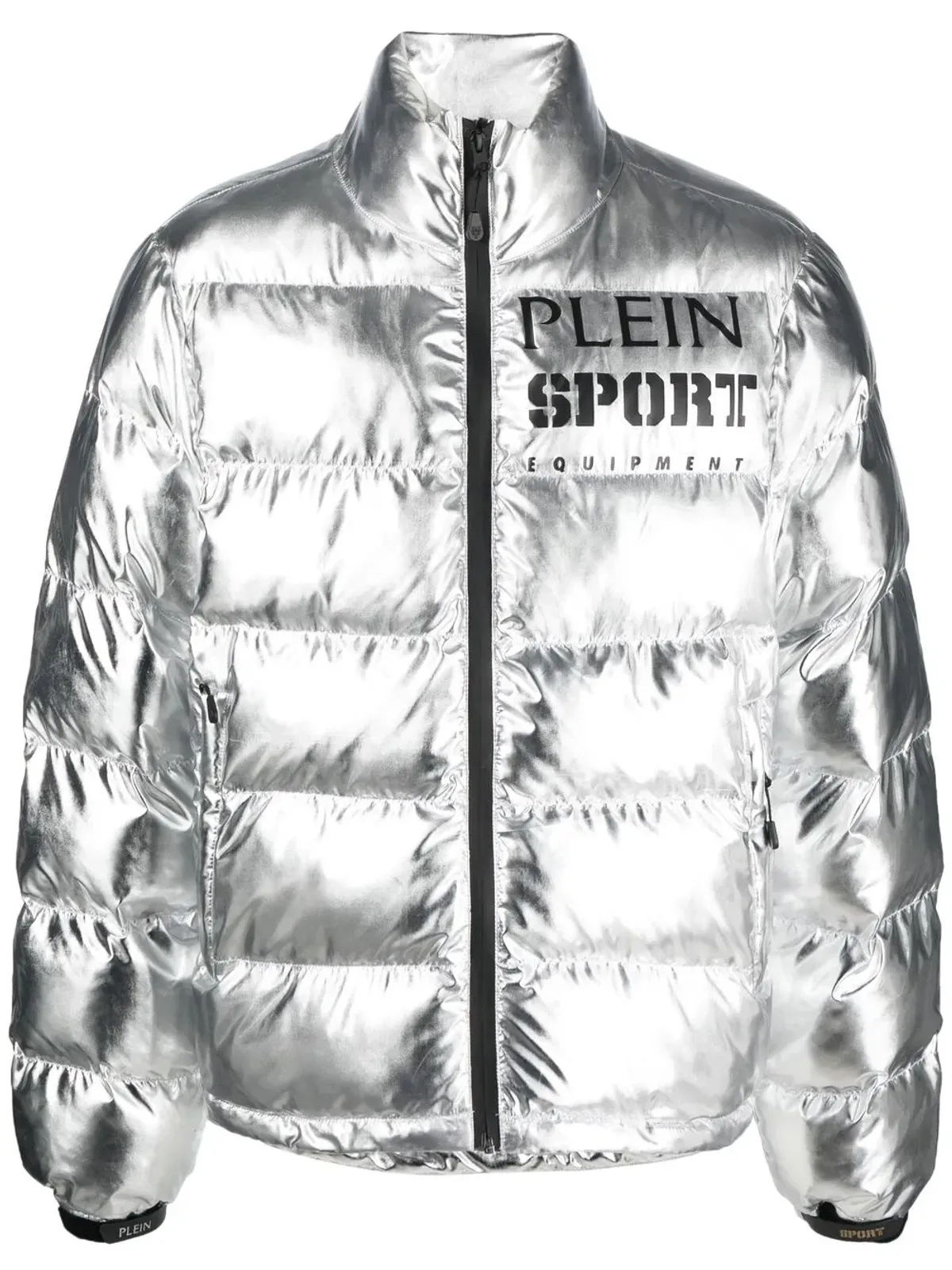 Plein Sport ステイトメント メタリック パディッドジャケット（シルバー） - 画像1