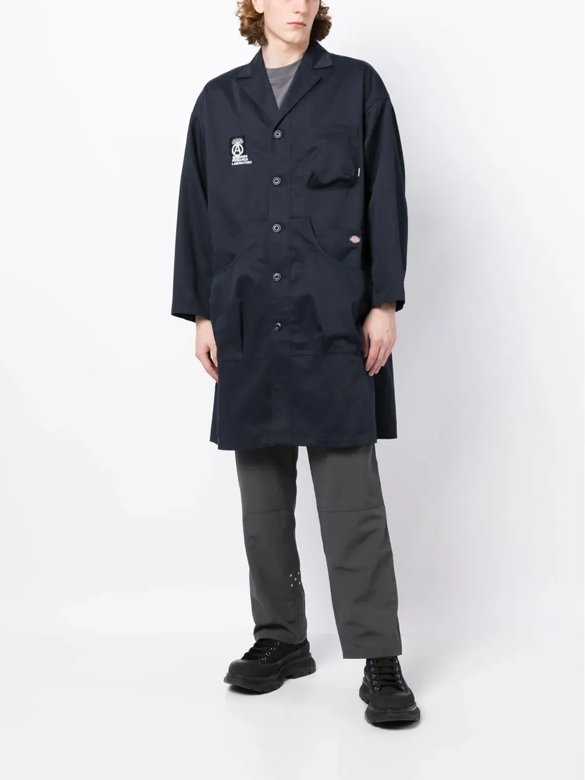 Neighborhood ロゴパッチ付きシングルブレストコート - 画像2