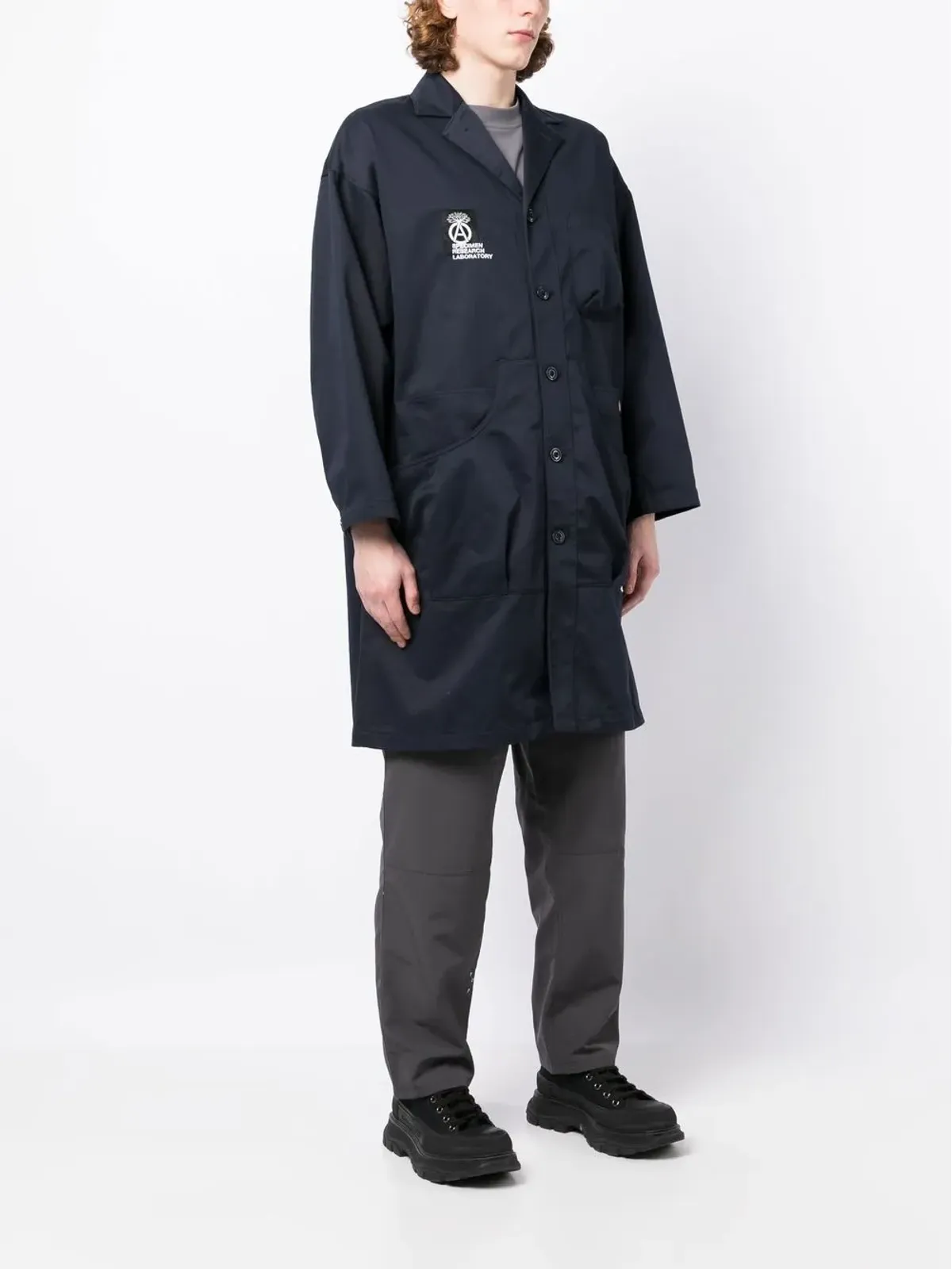 Neighborhood ロゴパッチ付きシングルブレストコート - 画像3