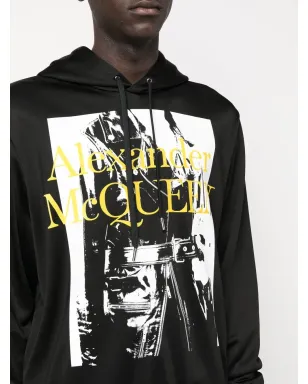 Alexander McQueen ロゴプリント長袖フーディ - サムネイル5