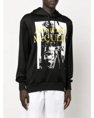 Alexander McQueen ロゴプリント長袖フーディ - サムネイル3