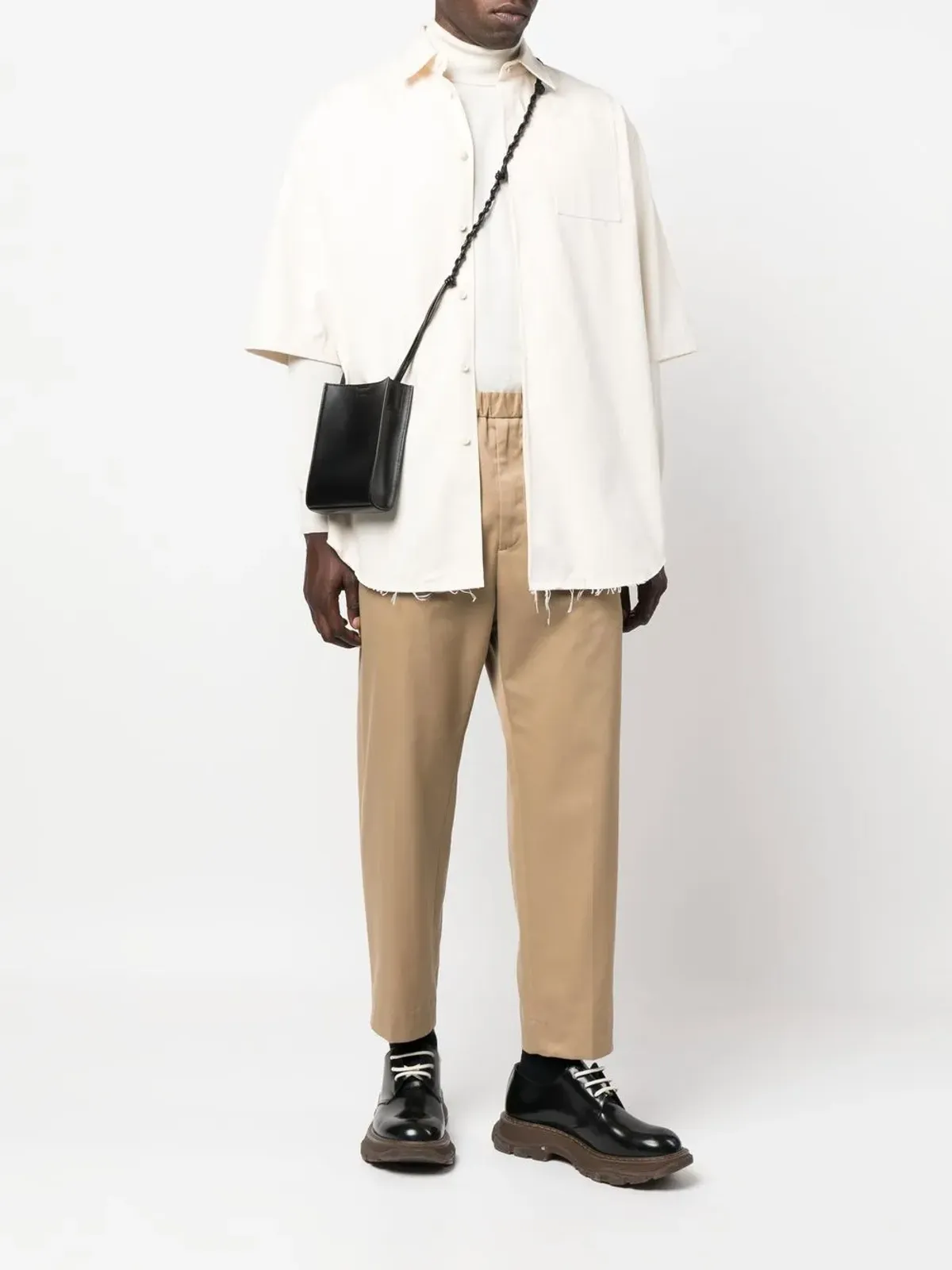 Jil Sander braided-strap leather shoulder bag - Black - 画像2