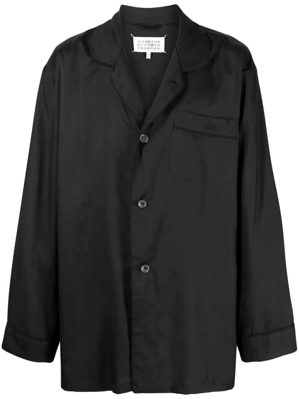 Maison Margiela ブラックの長袖シルクシャツ - 画像1