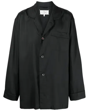 Maison Margiela ブラックの長袖シルクシャツ - サムネイル1