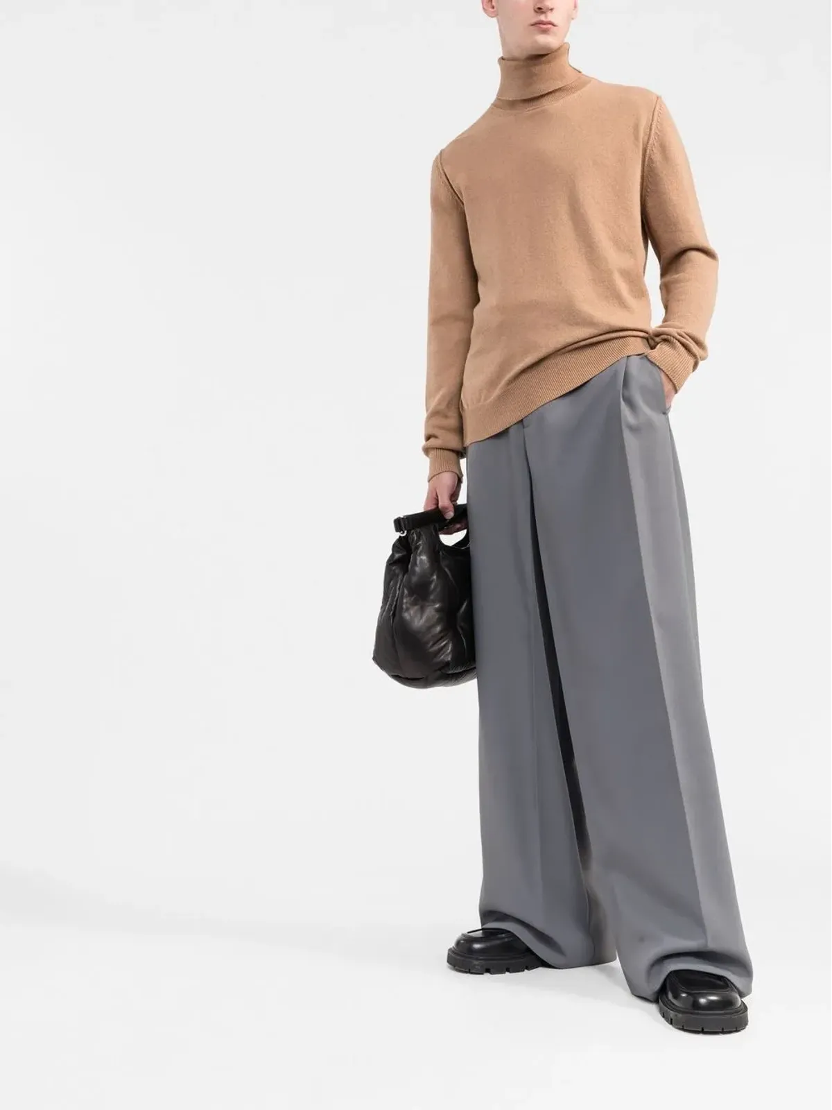 Maison Margiela ハイネックカシミヤセーター - Brown - 画像2
