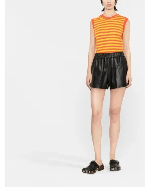 RED Valentino エラスティックウェスト レザー ミニショーツ - サムネイル2