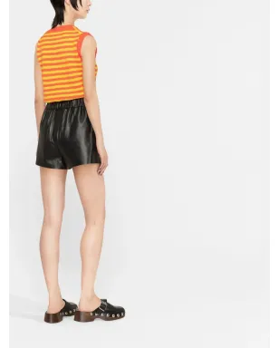 RED Valentino エラスティックウェスト レザー ミニショーツ - サムネイル3