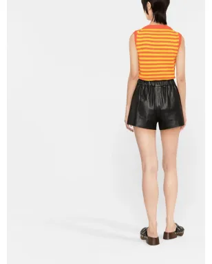RED Valentino エラスティックウェスト レザー ミニショーツ - サムネイル4