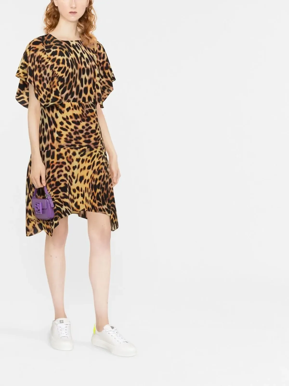 Stella McCartney レオパード柄シルク・フレアドレス - 画像2