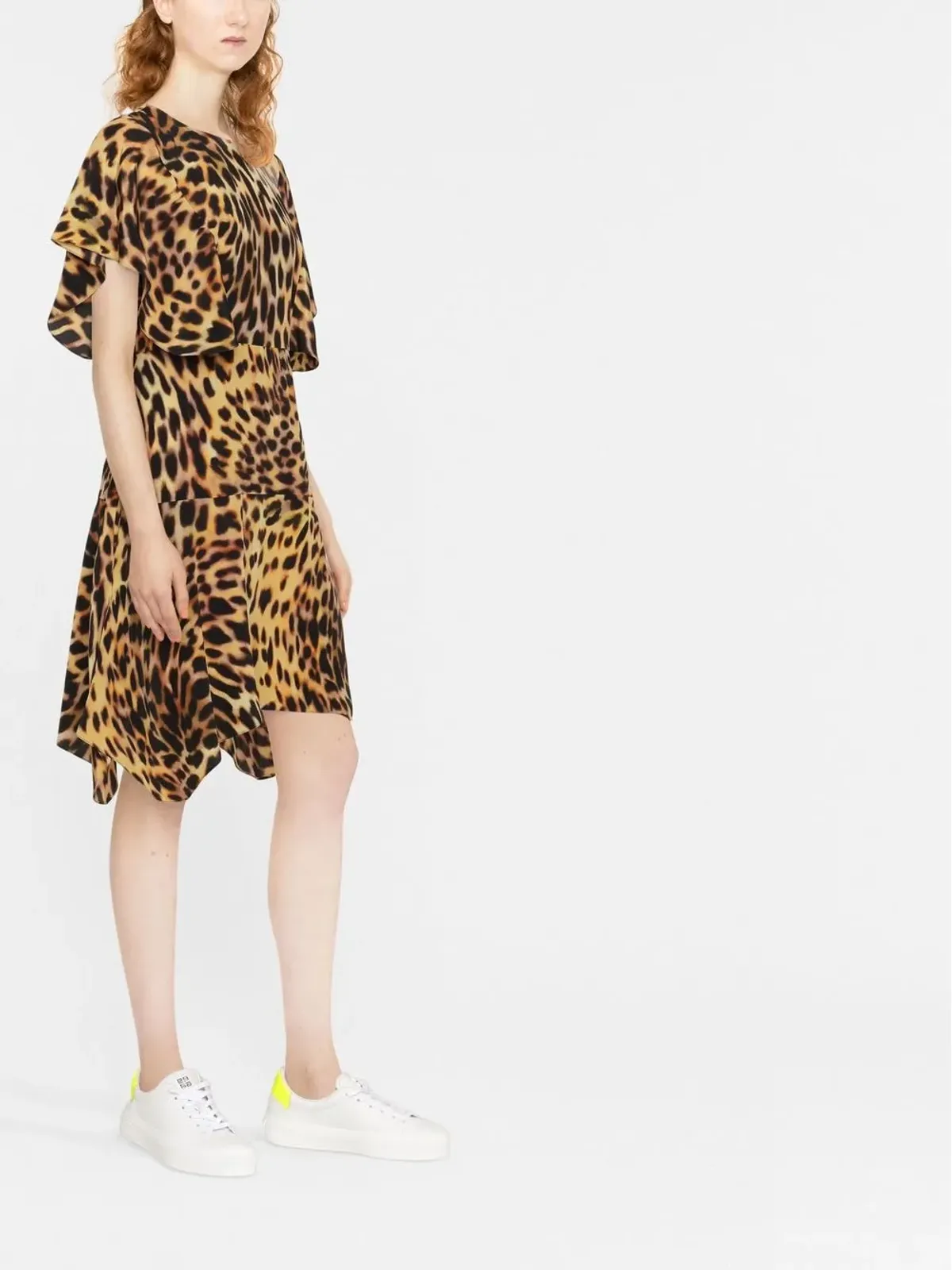 Stella McCartney レオパード柄シルク・フレアドレス - 画像3