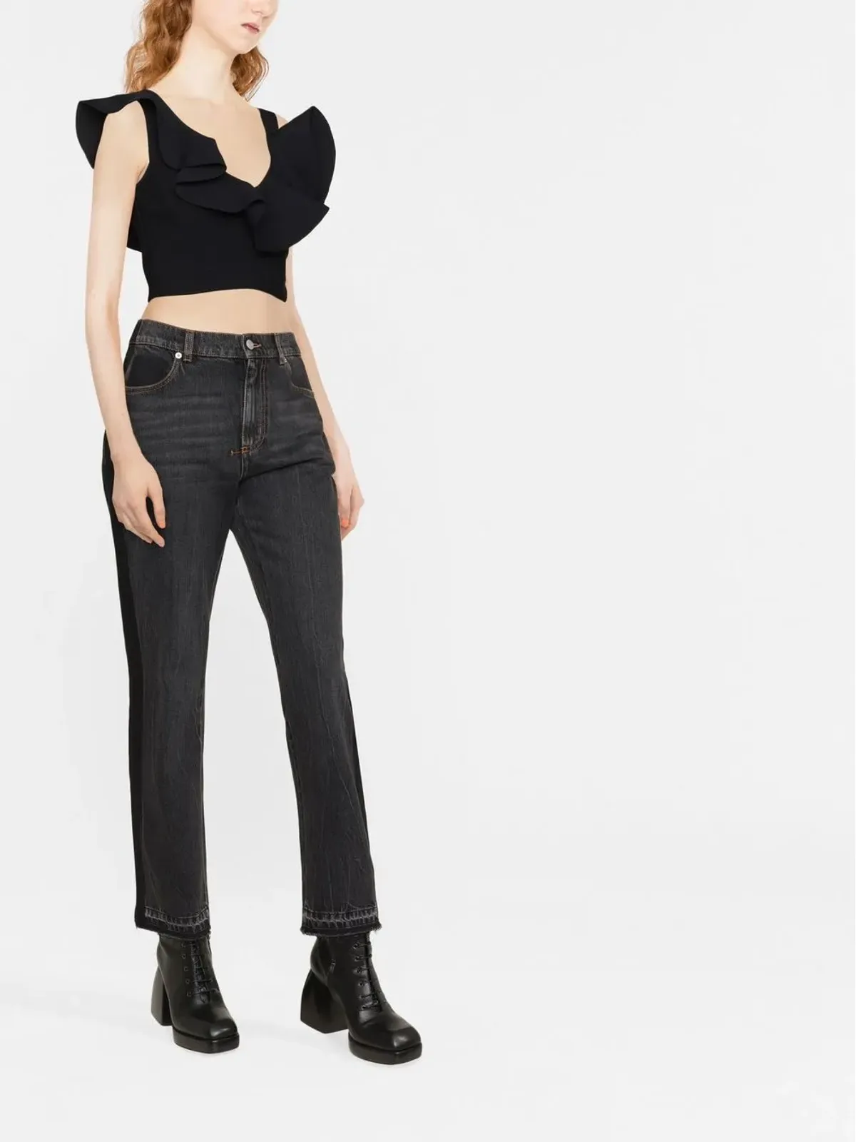 Alexander McQueen ハイウェスト ブーツカット ジーンズ - ブラック - 画像2