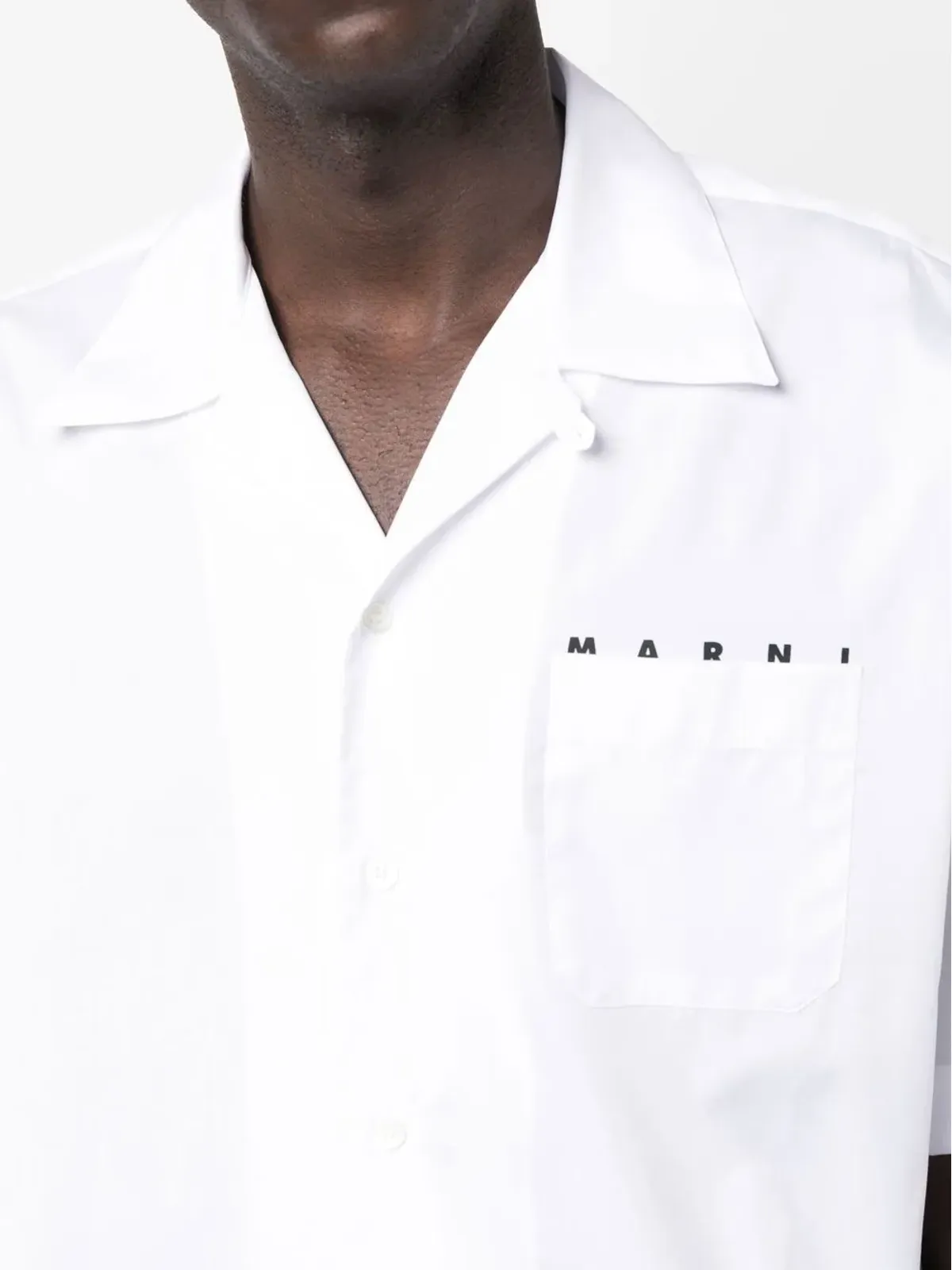 Marni ロゴプリント ポプリン ボウリングシャツ - ホワイト - 画像5