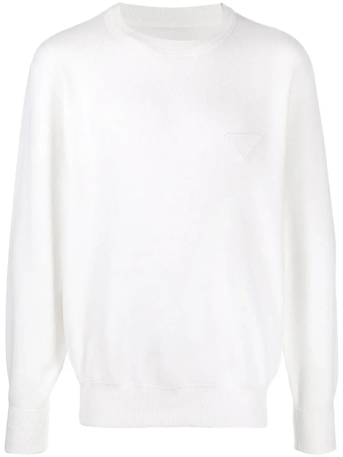 Prada logo-appliqué sweater - White - 画像1
