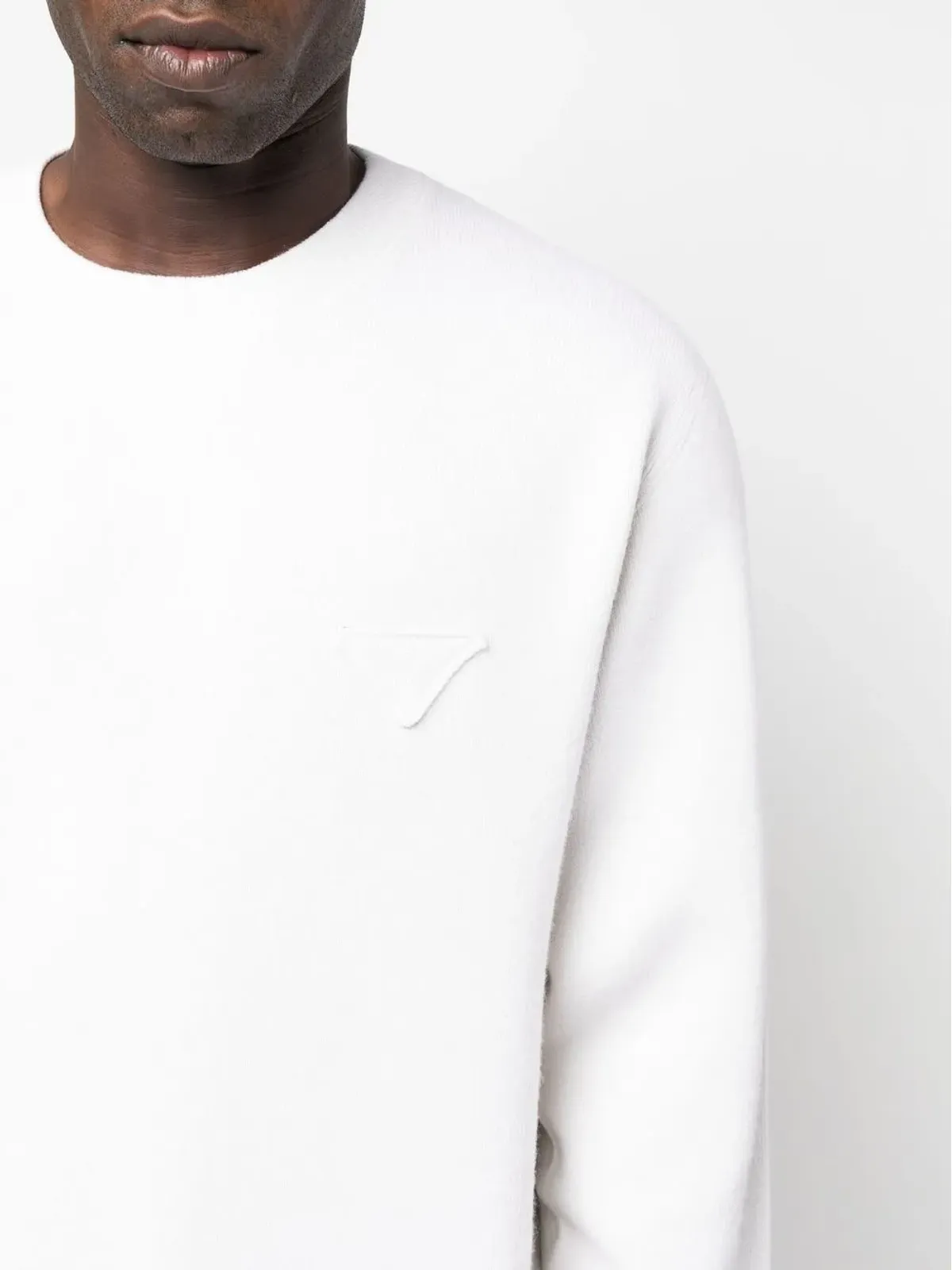 Prada logo-appliqué sweater - White - 画像5