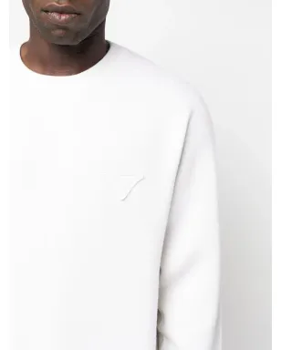 Prada logo-appliqué sweater - White - サムネイル5