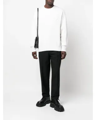 Prada logo-appliqué sweater - White - サムネイル2