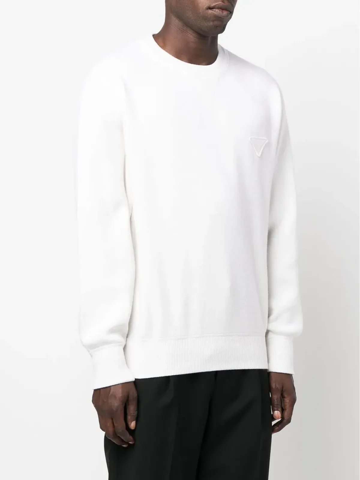 Prada logo-appliqué sweater - White - 画像3