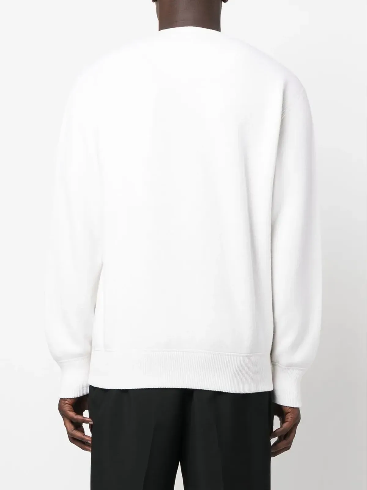 Prada logo-appliqué sweater - White - 画像4