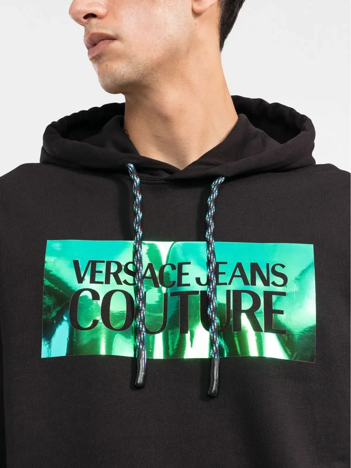 Versace Jeans Couture ロゴプリント ドローストリング フーディー - 画像5