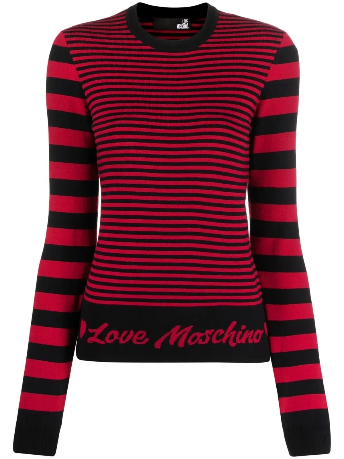Love Moschino インターシャロゴストライプセーター - 画像1