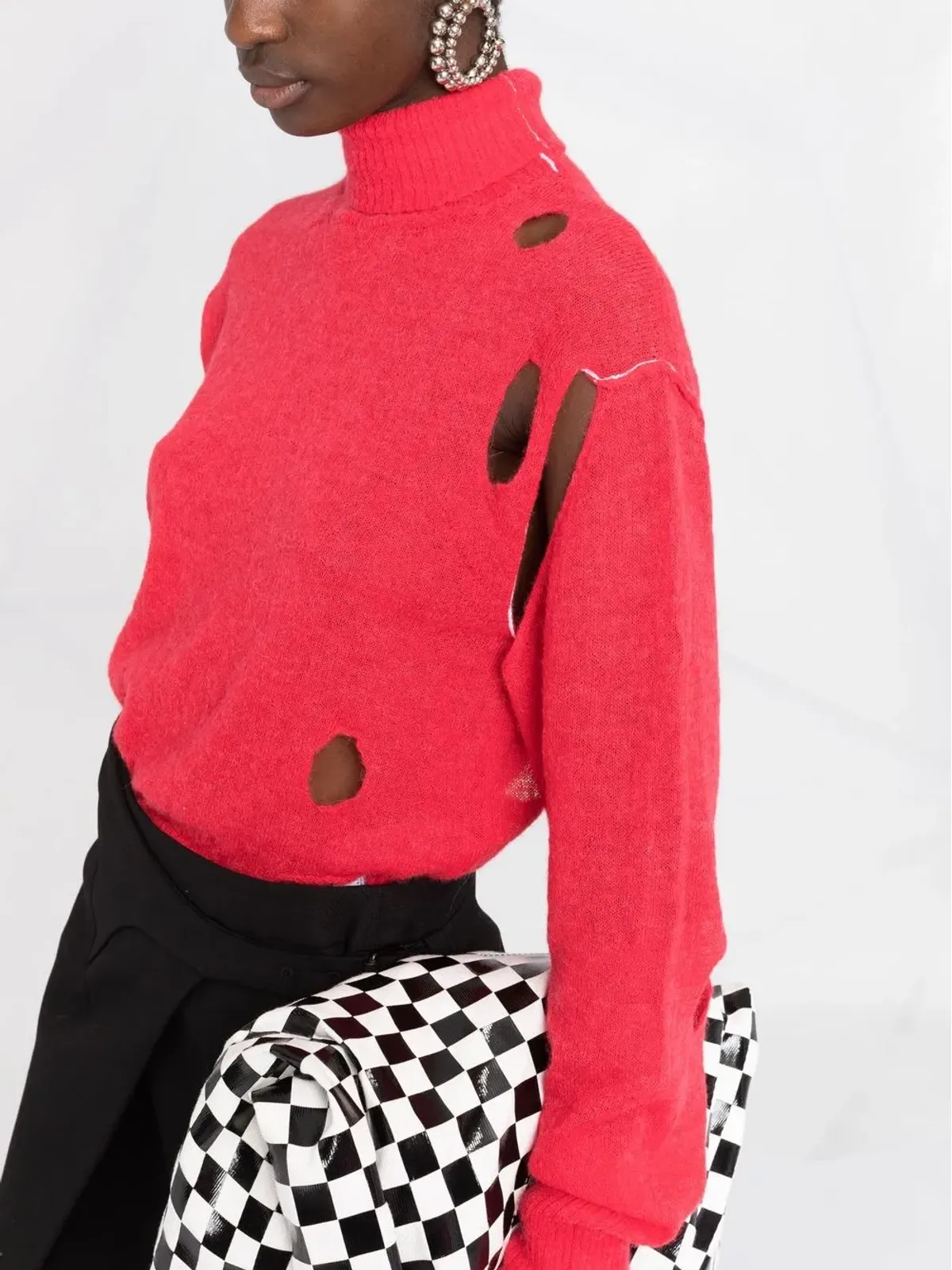MM6 Maison Margiela ディストレスト ハイネック ニットセーター - 画像3