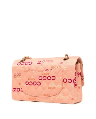 CHANEL Vintage 2002 ロゴプリント ダブルフラップ ショルダーバッグ ピンク - サムネイル3