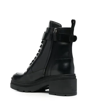 Ferragamo レザー コンバットブーツ - ブラック - サムネイル3