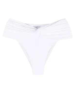 La Reveche Amelie ruched bikini bottoms - White - サムネイル1