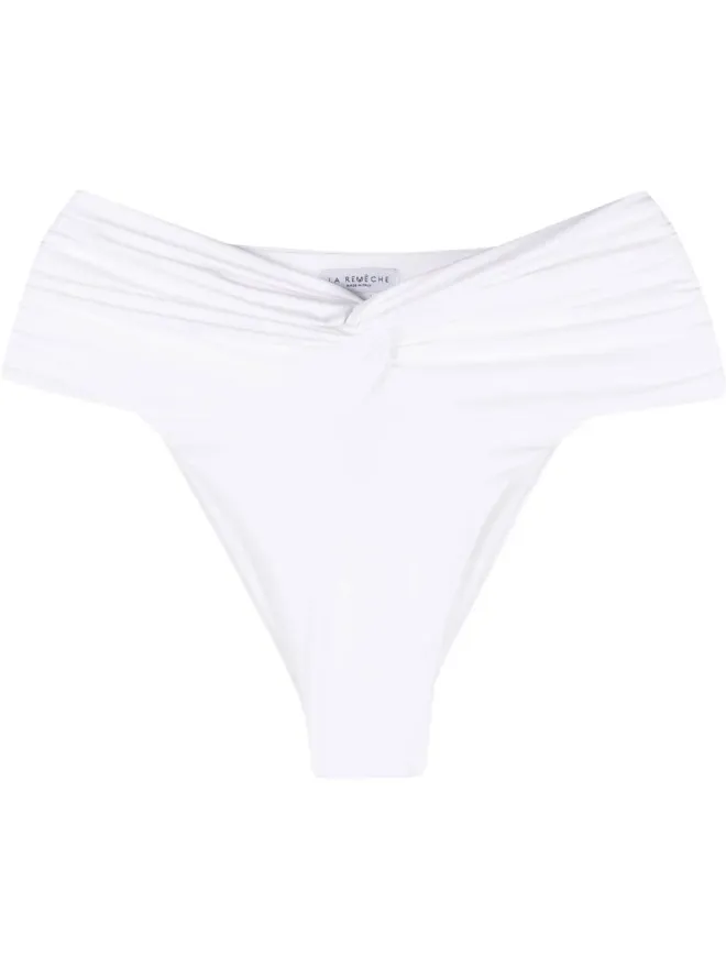 La Reveche La Reveche Amelie ruched bikini bottoms - Whiteの商品画像