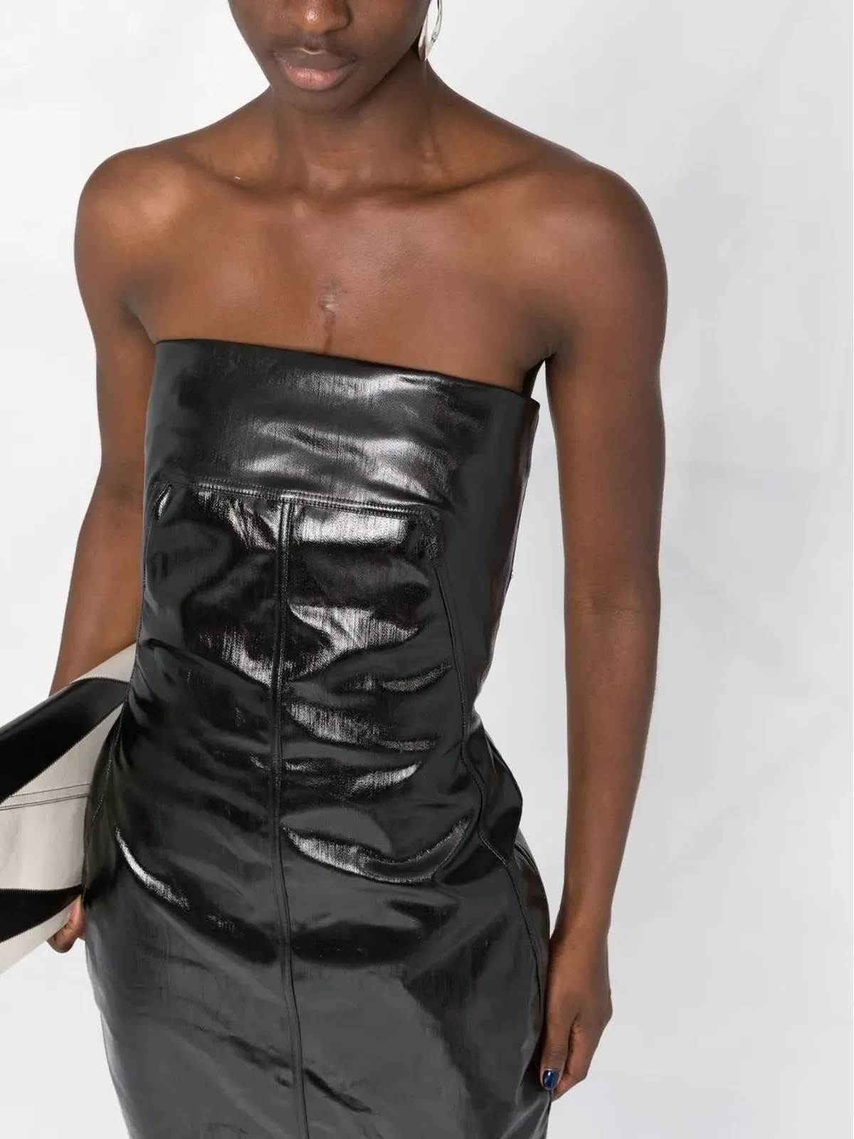 Rick Owens スクエアネック・ストラップレス・ドレス - 画像3