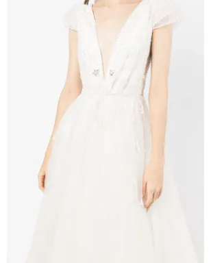 Jenny Packham ホワイトのチャーム付きスパンコール装飾チュールガウン - サムネイル5