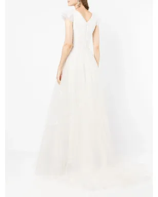 Jenny Packham ホワイトのチャーム付きスパンコール装飾チュールガウン - サムネイル4