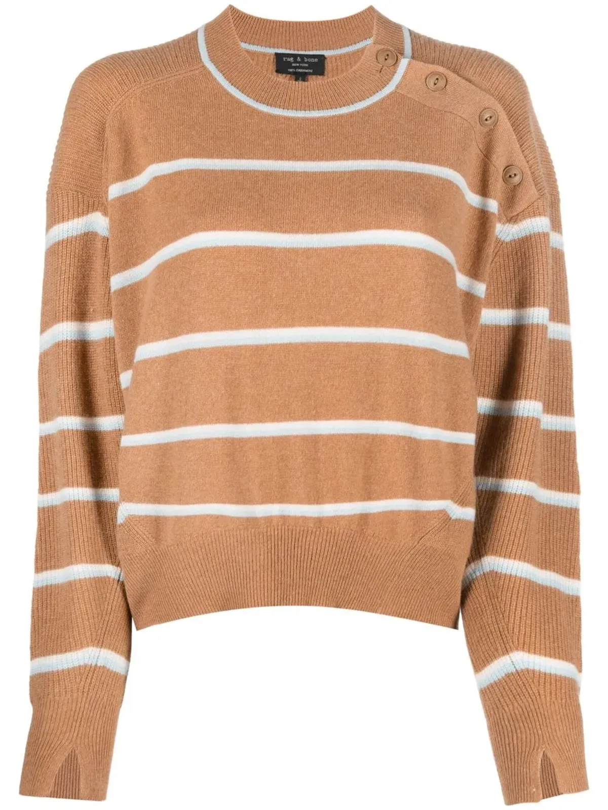 rag & bone ストライプ柄カシミアセーター - 画像1