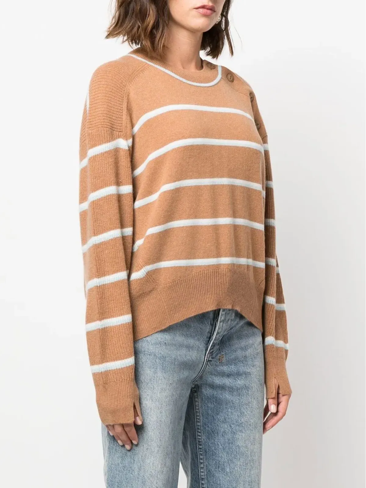 rag & bone ストライプ柄カシミアセーター - 画像3