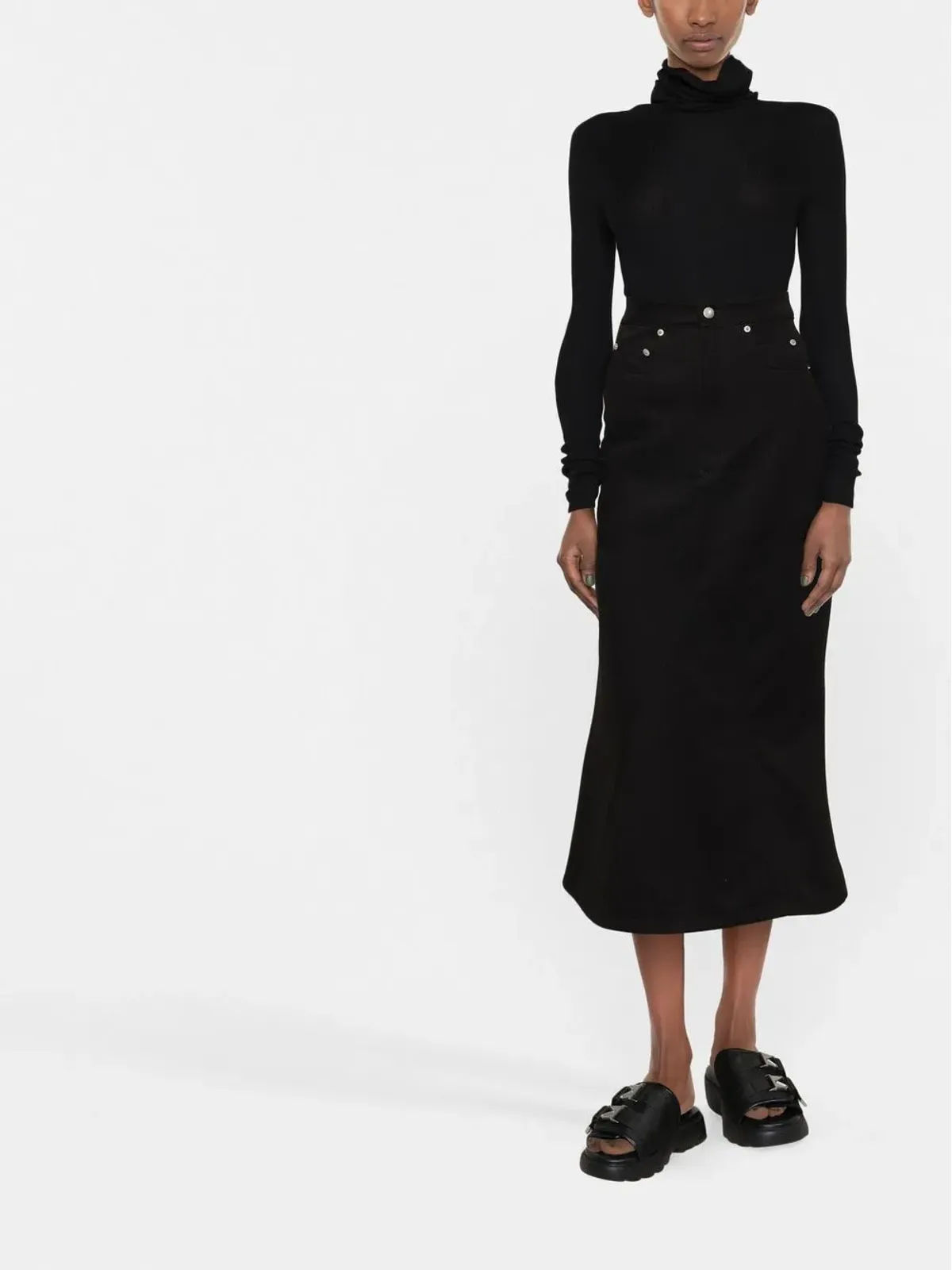 Rick Owens 膝丈ゴデットスカート - 画像2