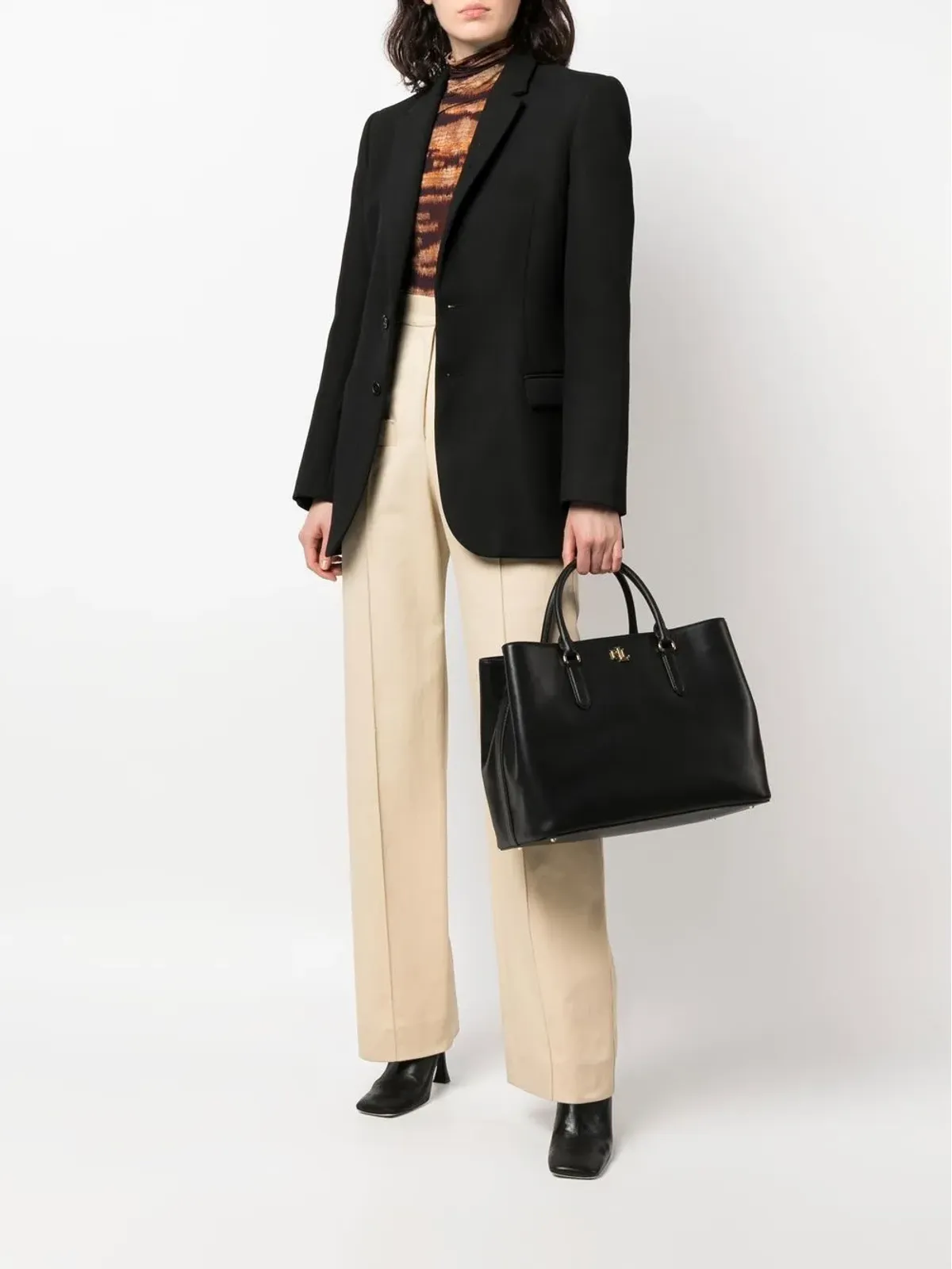 Lauren Ralph Lauren Maryトップハンドルトート ブラック - 画像2