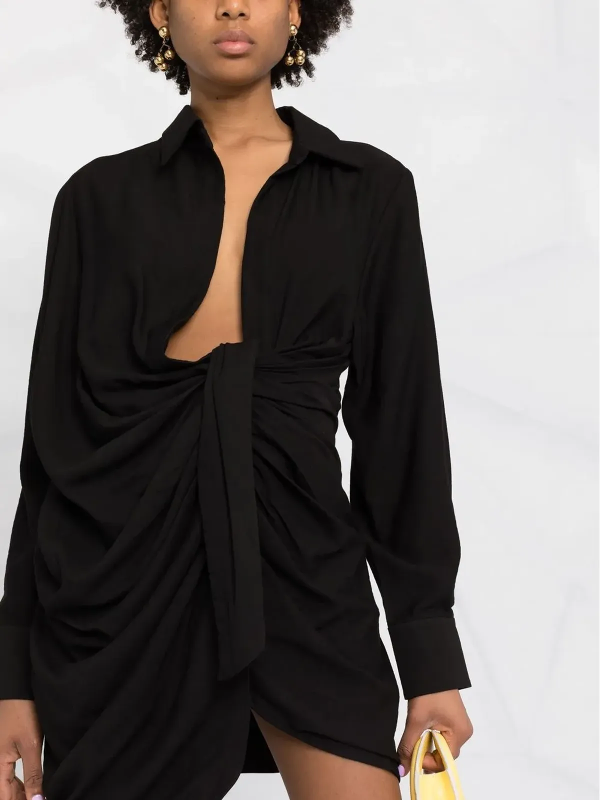 Jacquemus 長袖シャツミニドレス - Black - 画像5