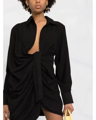 Jacquemus 長袖シャツミニドレス - Black - サムネイル5