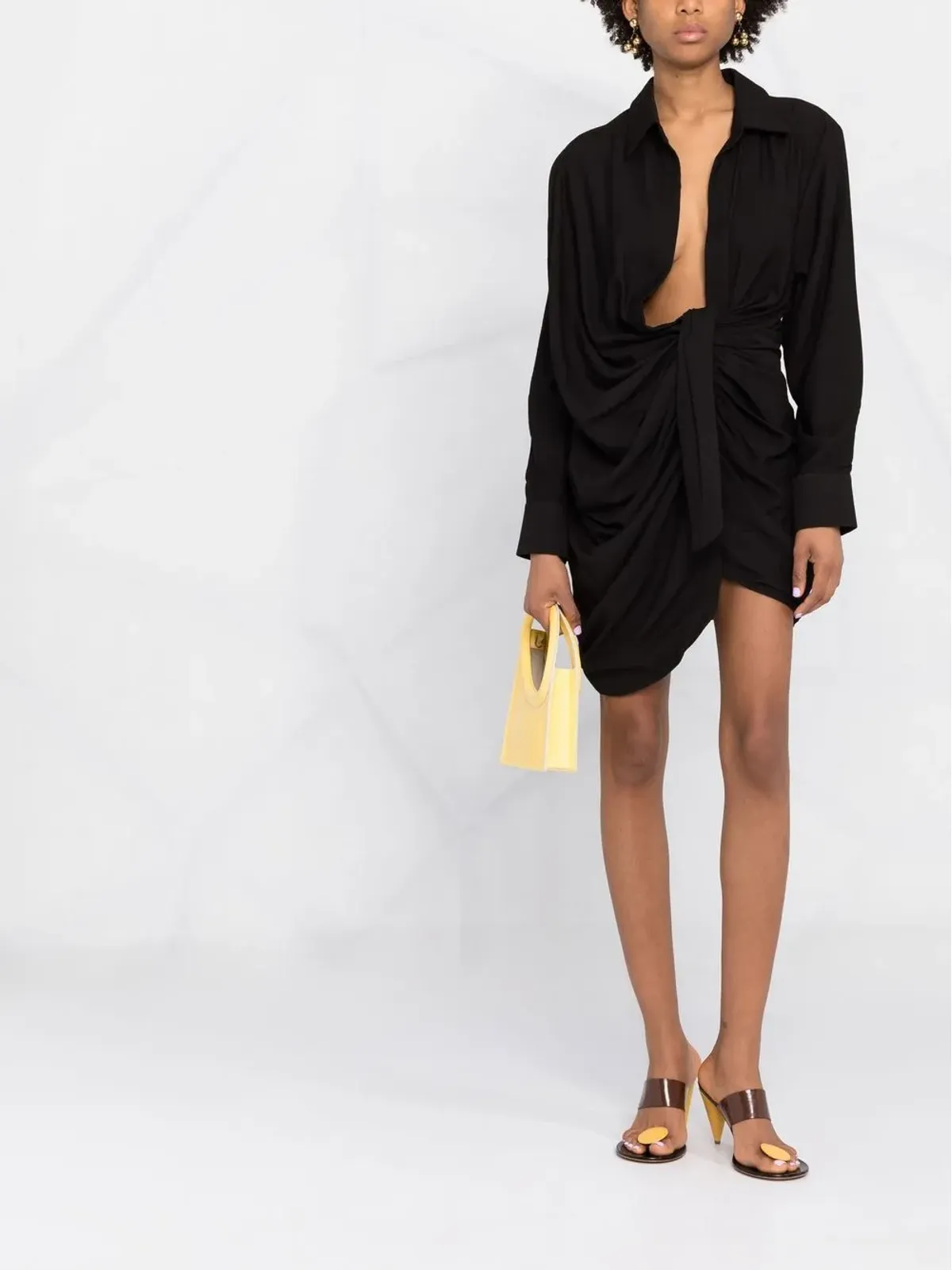 Jacquemus 長袖シャツミニドレス - Black - 画像2