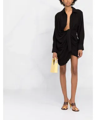 Jacquemus 長袖シャツミニドレス - Black - サムネイル2