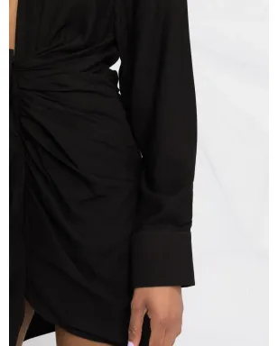 Jacquemus 長袖シャツミニドレス - Black - サムネイル3