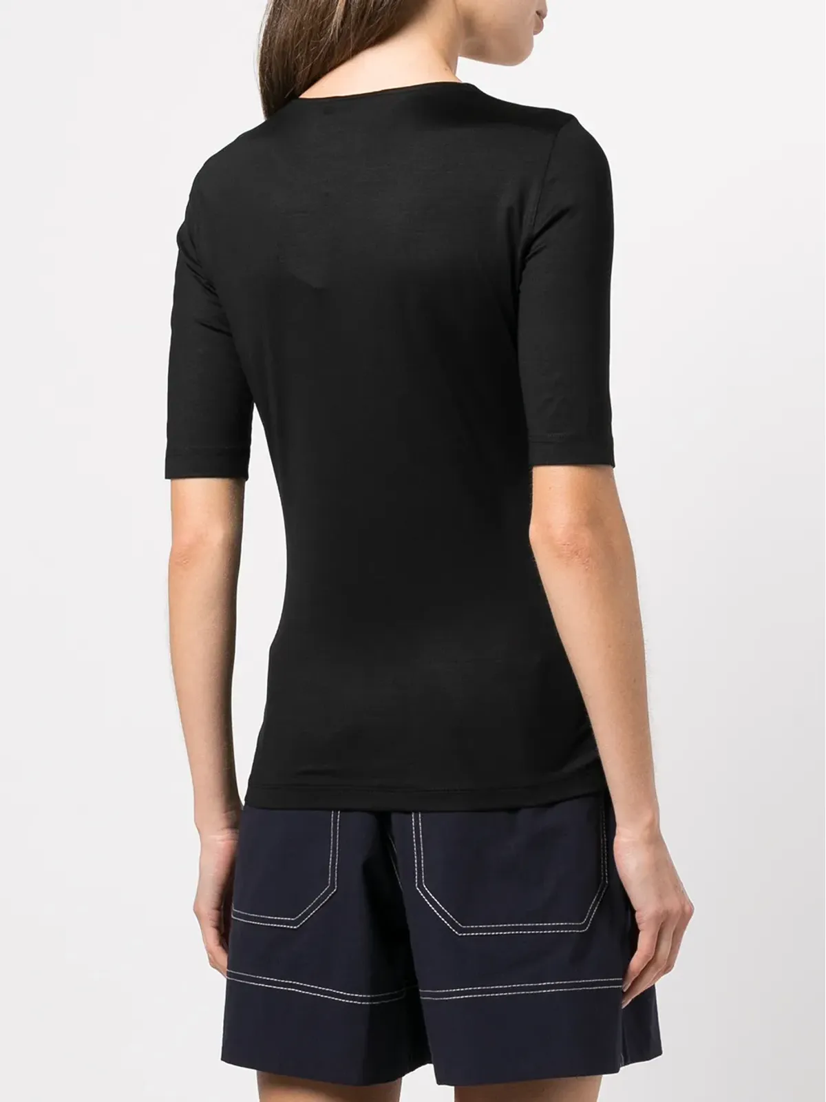Akris フィットした半袖ニットトップ - 画像4