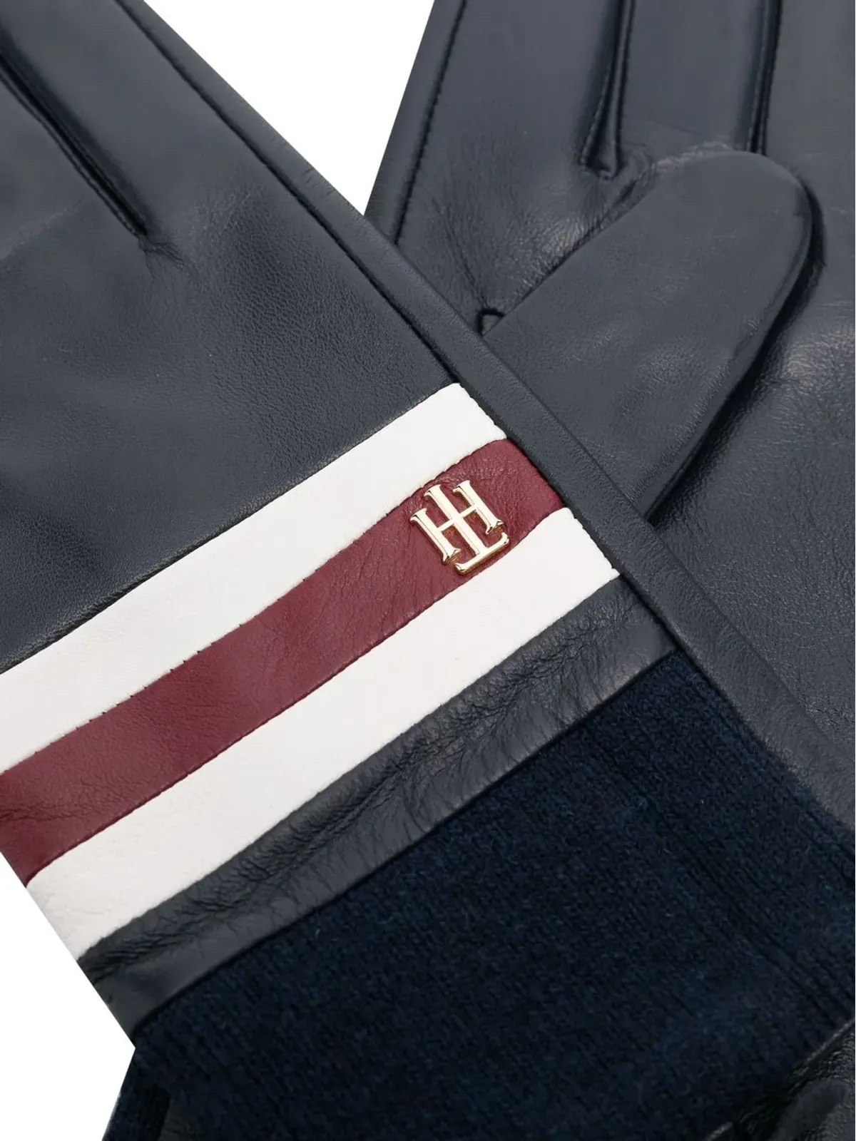 Tommy Hilfiger ロゴプレート付きレザーグローブ - 画像2
