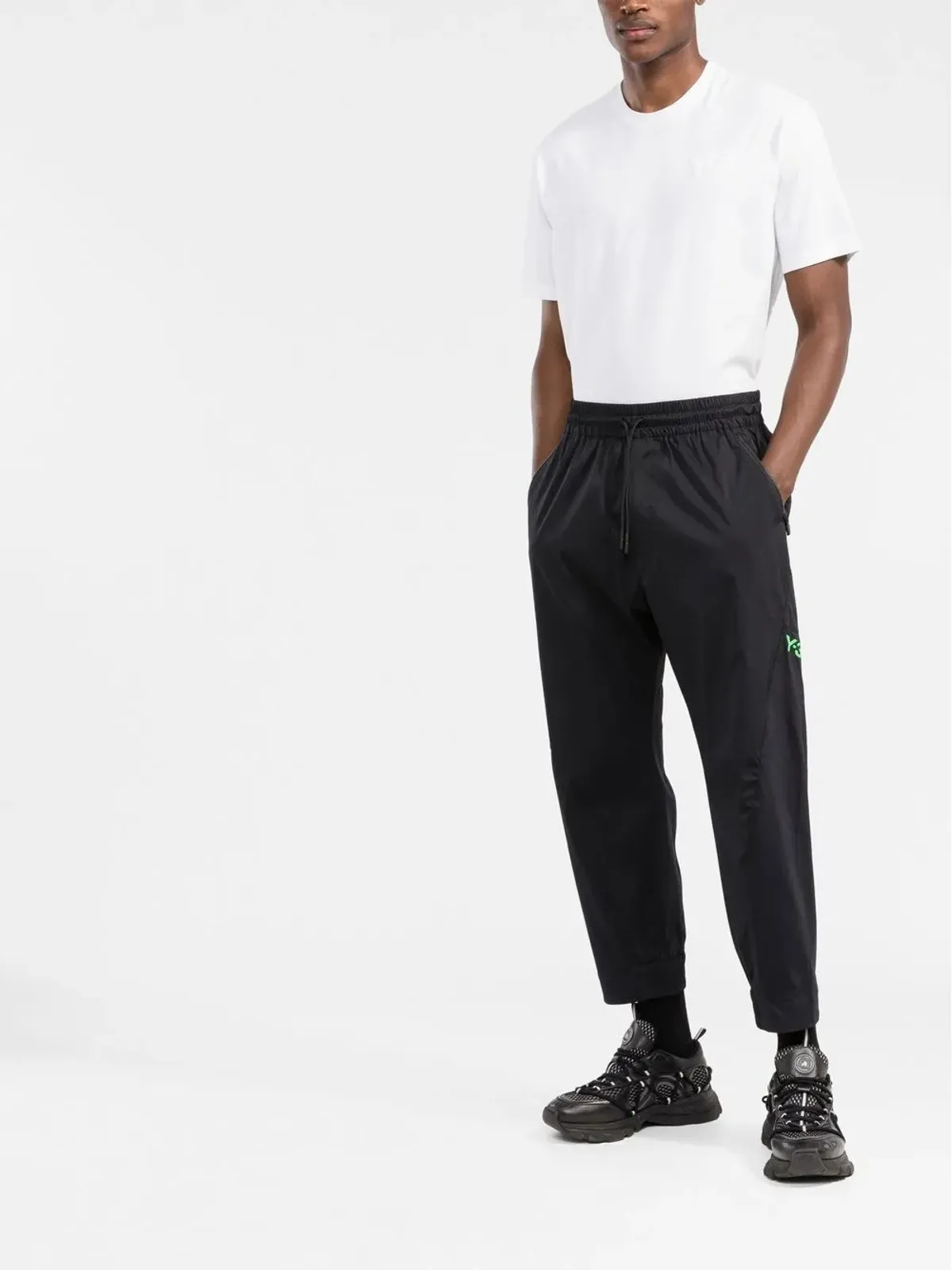Y-3 ロゴプリント テーパードトラックパンツ - 画像2