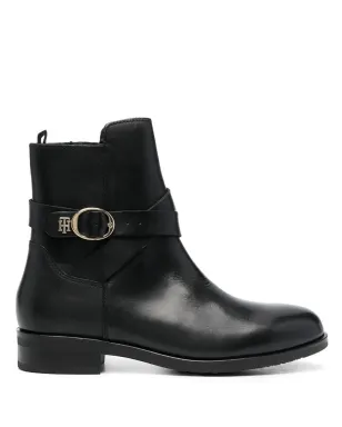 Tommy Hilfiger バックルディテール レザー アンクルブーツ - サムネイル1