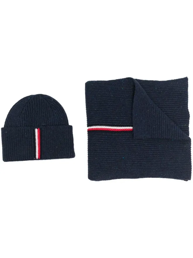 Tommy Hilfiger Tommy Hilfiger ダウンタウン ビーニー＆スカーフセット - ブルーの商品画像