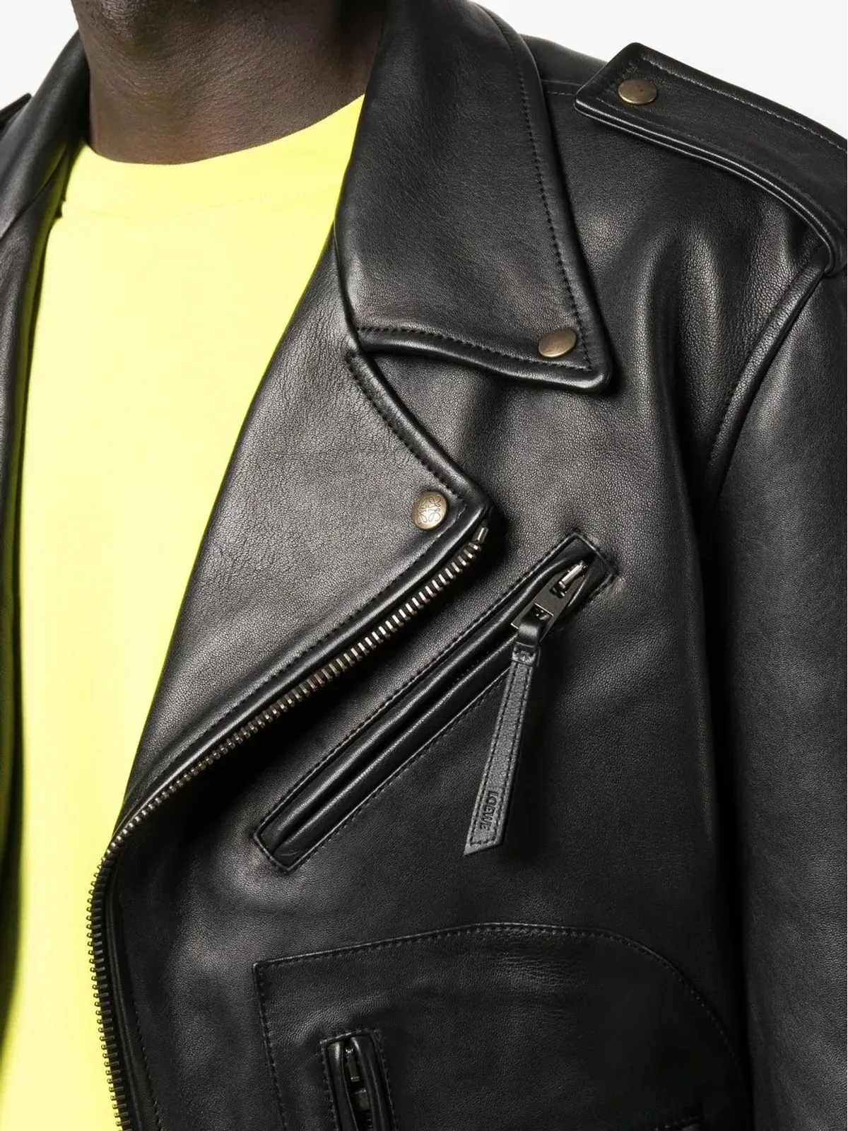 LOEWE ベルト付きレザーバイカージャケット - 画像5