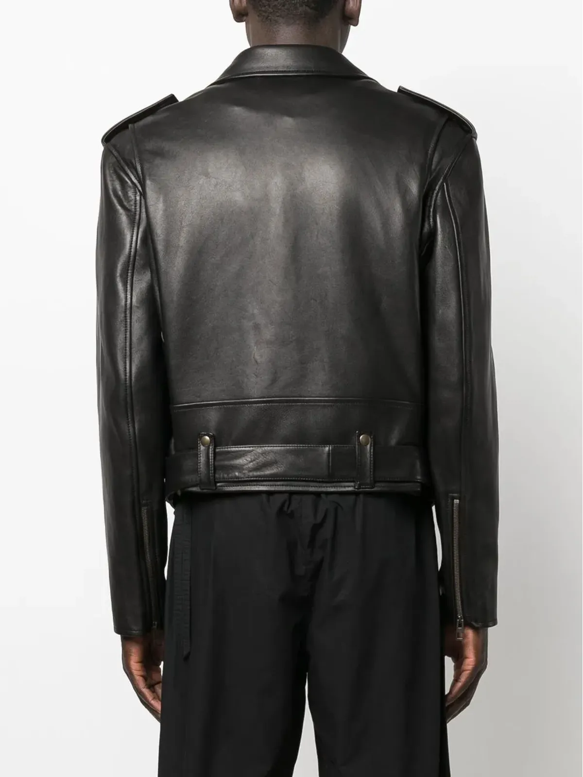 LOEWE ベルト付きレザーバイカージャケット - 画像4
