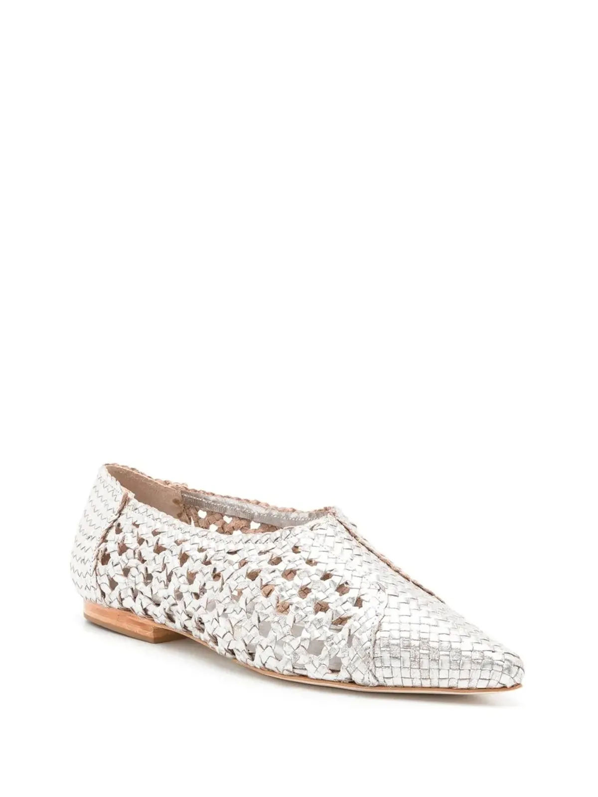 Sarah Chofakian Sapitilha Mykonos woven-ballerina shoes - Silver - 画像2